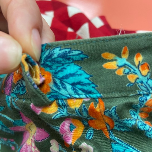 VINTAGE Vico Dritto Portofino High Waist Green Floral Pants 50s Retro  S - Picture 7 of 7